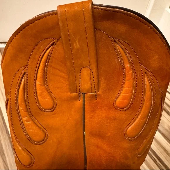 Frye Women's Tall Western Heeled Boots in Cognac Brown - Picture 5 of 14